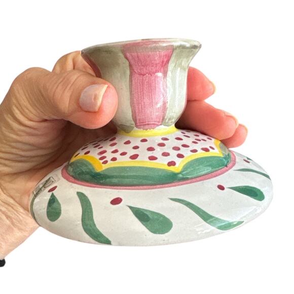 Cute Unique Boho Hand Painted 2.75” Candleholder - Picture 6 of 6